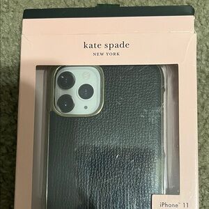 Kate Spade Black Leather iPhone 11 Case